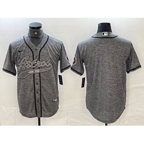 Men's Houston Astros Blank Grey Gridiron Cool Base Stitched Baseball Jerseys - Ujersey
