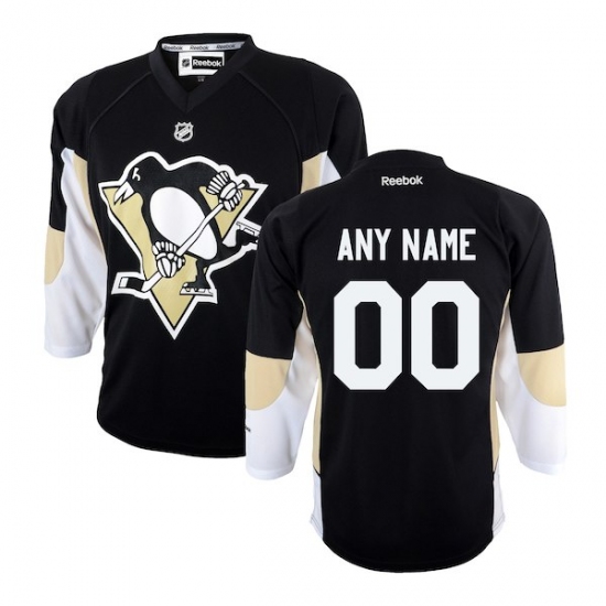 Reebok Pittsburgh Penguins Youth Replica Home Custom Jersey - Black