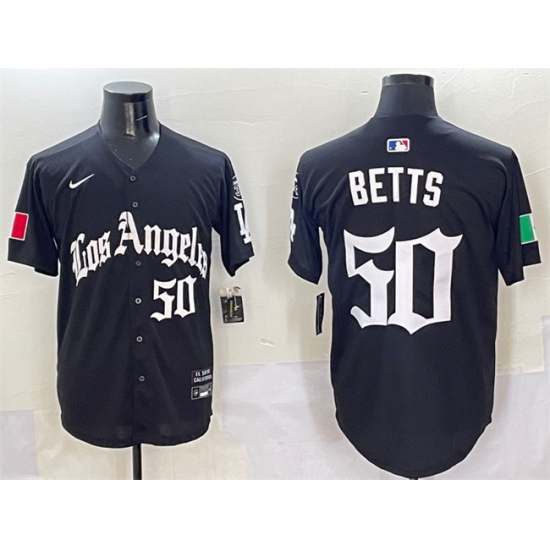 Men's Los Angeles Dodgers #50 Mookie Betts Black Mexico 2025 LA Gothic Style With Fernando Vapor Premier Limited Stitched Baseball Jersey - Ujersey