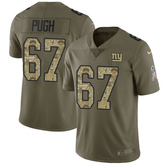 Youth Nike New York Giants #67 Justin Pugh Limited Olive/Camo 2017 Salute to Service NFL Jersey - Ujersey