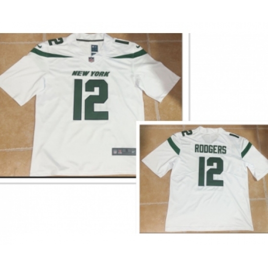 Men's New York Jets #12 Aaron Rodgers White 2023 Vapor Untouchable Stitched Nike Limited Jersey - Ujersey