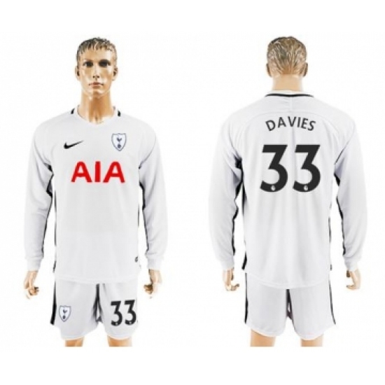 Tottenham Hotspur #33 Davies White Blue Soccer Club Jersey
