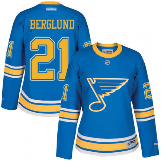 Women's Reebok St. Louis Blues #21 Patrik Berglund Premier Blue 2017 Winter Classic NHL Jersey - Ujersey