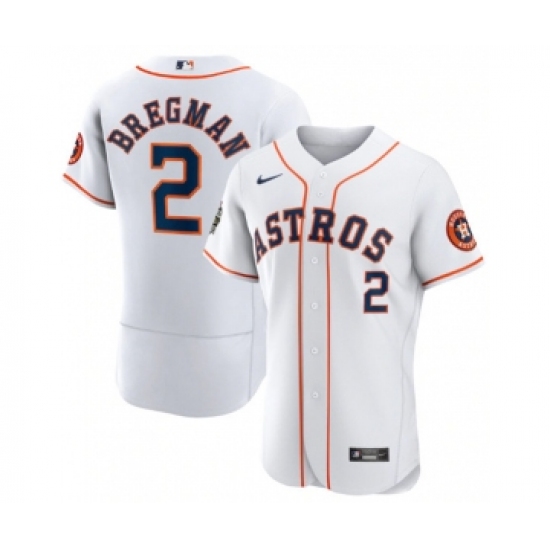 Men's Houston Astros #2 Alex Bregman White 2022 World Series Flex Base Stitched Baseball Jersey - Ujersey
