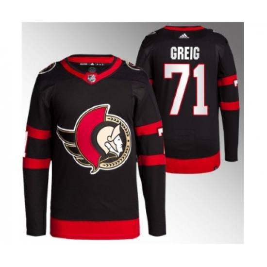 Men's Ottawa Senators #71 Ridly Greig Black Premier Breakaway Stitched Jersey - Ujersey