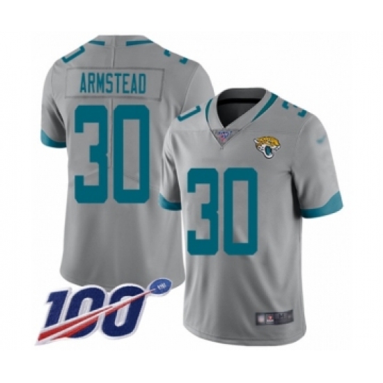 Youth Jacksonville Jaguars #30 Ryquell Armstead Silver Inverted Legend Limited 100th Season Football Jersey - Ujersey