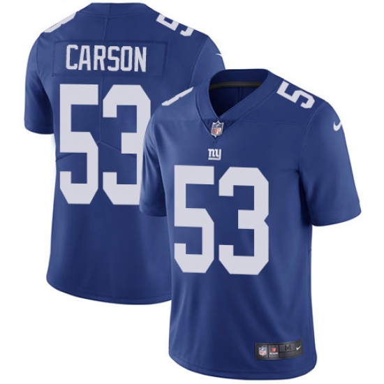 Men's Nike New York Giants #53 Harry Carson Royal Blue Team Color Vapor Untouchable Limited Player NFL Jersey - Ujersey