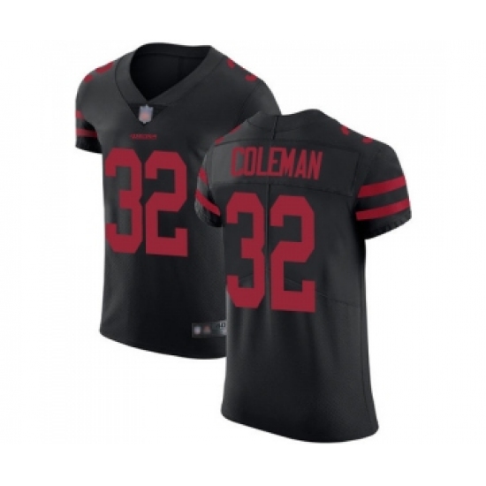 Men's San Francisco 49ers #32 Tevin Coleman Black Alternate Vapor Untouchable Elite Player Football Jersey - Ujersey