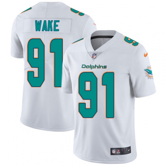 Youth Nike Miami Dolphins #91 Cameron Wake White Vapor Untouchable Limited Player NFL Jersey - Ujersey