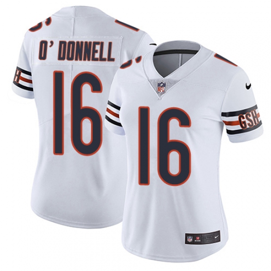 Women's Nike Chicago Bears #16 Pat O'Donnell White Vapor Untouchable Limited Player NFL Jersey - Ujersey