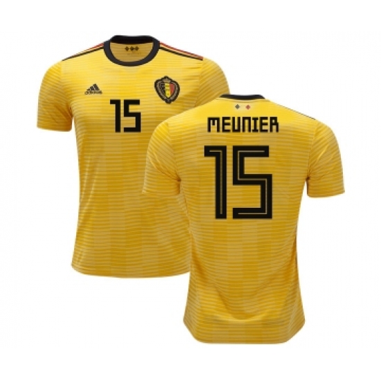 Belgium #15 Meunier Away Kid Soccer Country Jersey