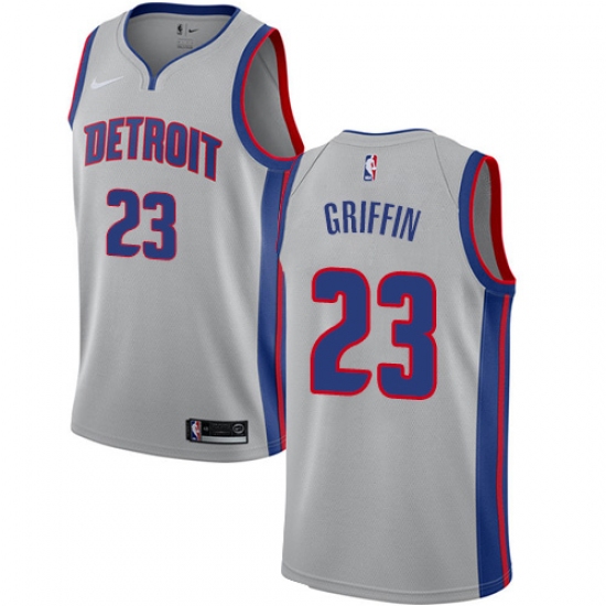 Men's Nike Detroit Pistons #23 Blake Griffin Swingman Silver NBA Jersey Statement Edition - Ujersey