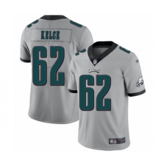 Youth Philadelphia Eagles #62 Jason Kelce Limited Silver Inverted Legend Football Jersey - Ujersey