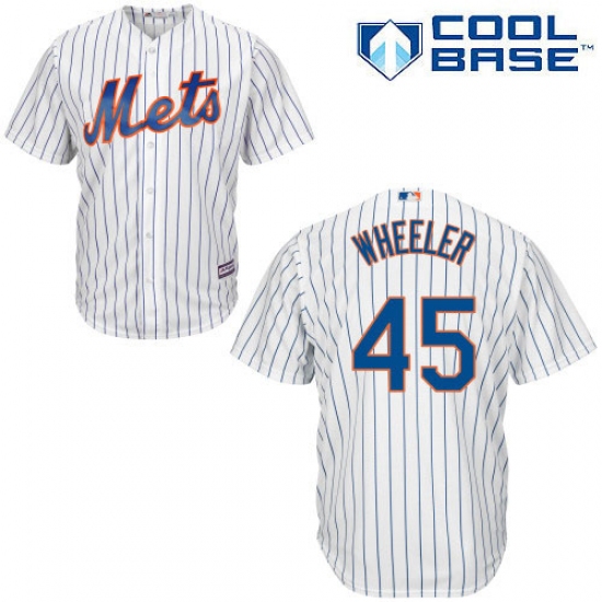 Men's Majestic New York Mets #45 Zack Wheeler Replica White Home Cool Base MLB Jersey - Ujersey