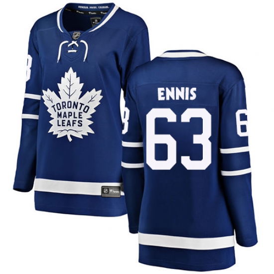 Women's Toronto Maple Leafs #63 Tyler Ennis Authentic Royal Blue Home Fanatics Branded Breakaway NHL Jersey - Ujersey