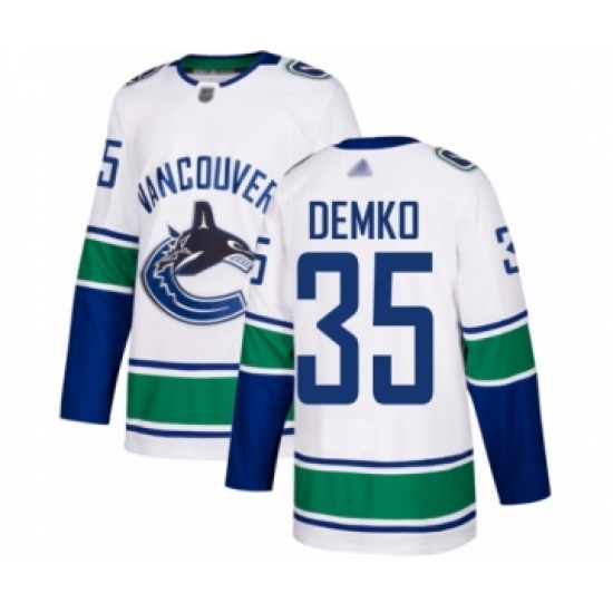 Men's Vancouver Canucks #35 Thatcher Demko Authentic White Away Hockey Jersey - Ujersey