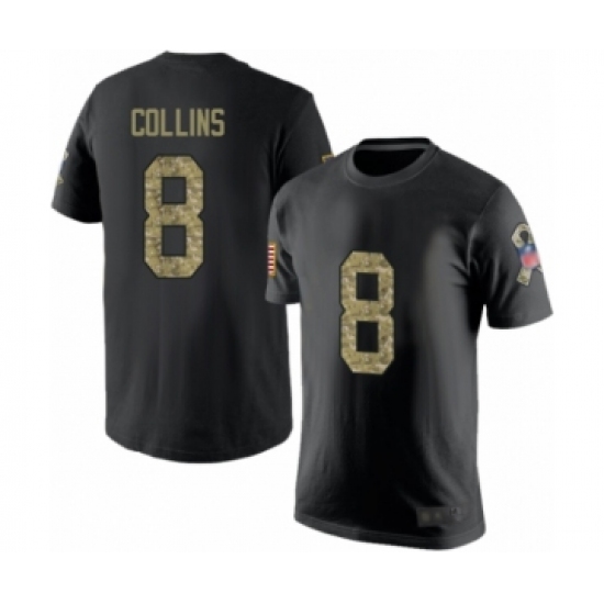 Football New England Patriots #8 Jamie Collins Black Camo Salute to Service T-Shirt - Ujersey