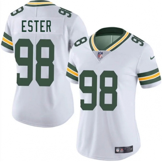 Women's Green Bay Packers #98 James Ester White 2025 Vapor Untouchable Limited Football Stitched Jersey(Run Small) - Ujersey