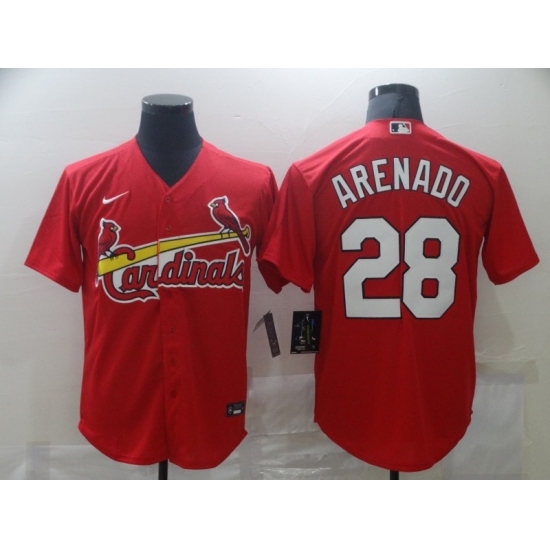 Men's St. Louis Cardinals #28 Nolan Arenado Nike Red Alternate Official Replica Player Jersey - Ujersey
