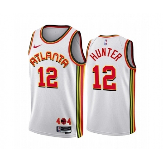 Men's Atlanta Hawks #12 De'Andre Hunter 2022-23 White Association Edition Stitched Jersey - Ujersey