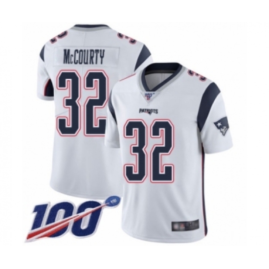 Men's New England Patriots #32 Devin McCourty White Vapor Untouchable Limited Player 100th Season Football Jersey - Ujersey
