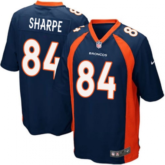 Men's Nike Denver Broncos #84 Shannon Sharpe Game Navy Blue Alternate NFL Jersey - Ujersey