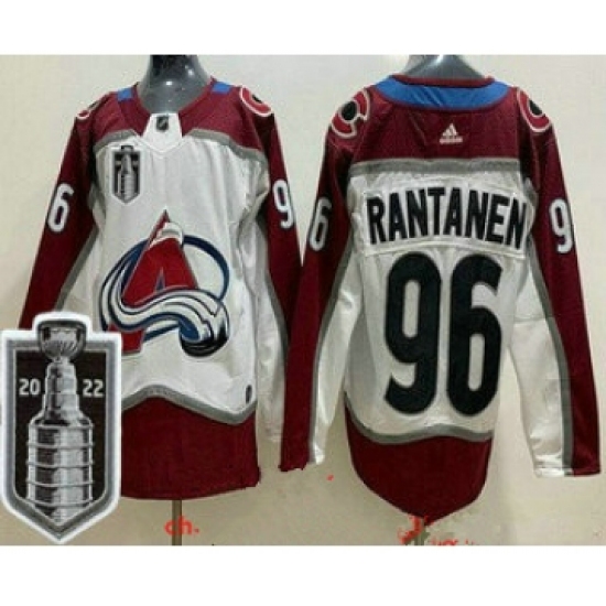 Men's Colorado Avalanche #96 Mikko Rantanen White 2022 Stanley Cup Stitched Jersey - Ujersey