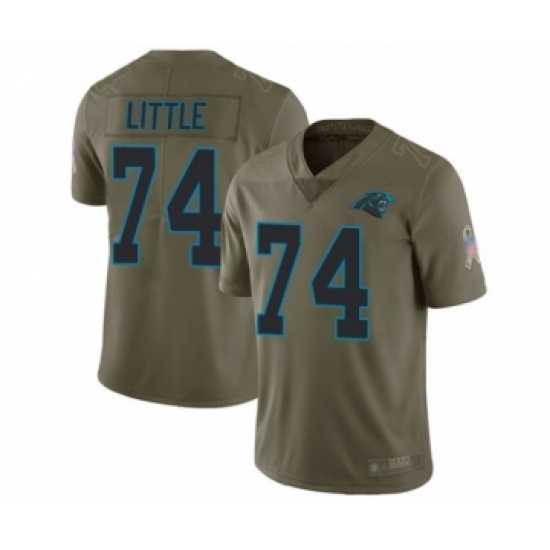 Youth Carolina Panthers #74 Greg Little Limited Olive 2017 Salute to Service Football Jersey - Ujersey