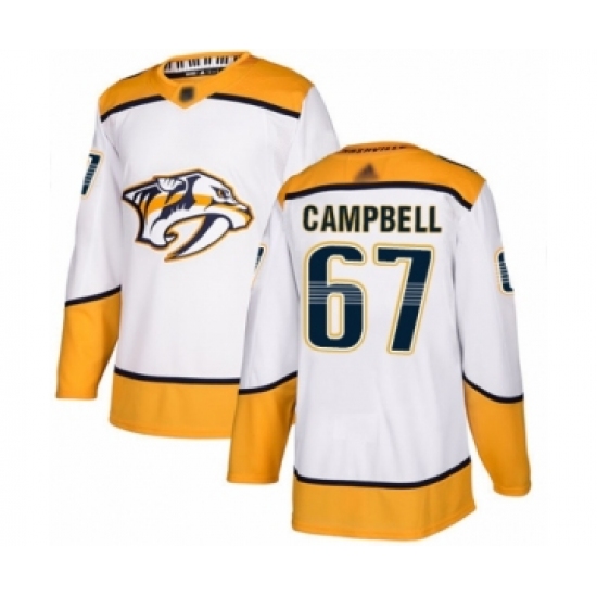 Men's Nashville Predators #67 Alexander Campbell Authentic White Away Hockey Jersey - Ujersey