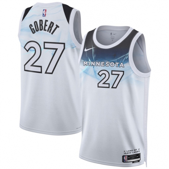 Men's Minnesota Timberwolves #27 Rudy Gobert White 2024-25 City Edition Stitched Jersey - Ujersey
