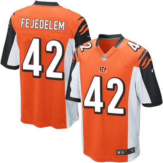 Men's Nike Cincinnati Bengals #42 Clayton Fejedelem Game Orange Alternate NFL Jersey - Ujersey