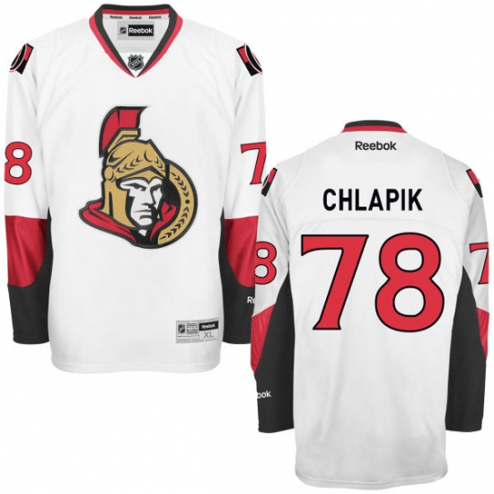Youth Reebok Ottawa Senators #78 Filip Chlapik Authentic White Away NHL Jersey - Ujersey