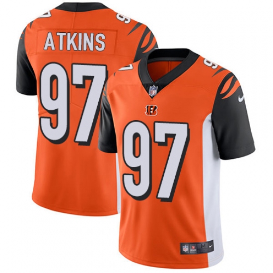Youth Nike Cincinnati Bengals #97 Geno Atkins Vapor Untouchable Limited Orange Alternate NFL Jersey - Ujersey