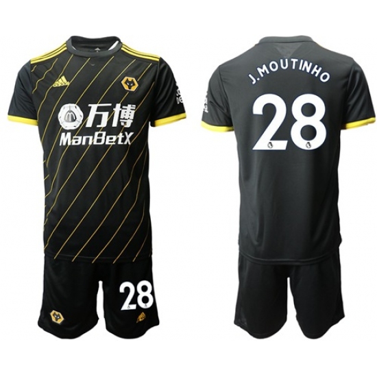 Wolves #28 J.Moutinho Away Soccer Club Jersey