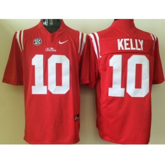 Ole Miss Rebels 10 Chad Kelly Red College Football Jersey - Ujersey