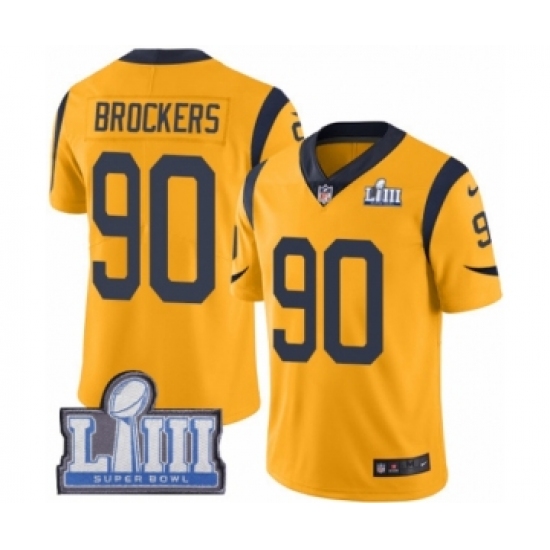 Men's Nike Los Angeles Rams #90 Michael Brockers Limited Gold Rush Vapor Untouchable Super Bowl LIII Bound NFL Jersey - Ujersey