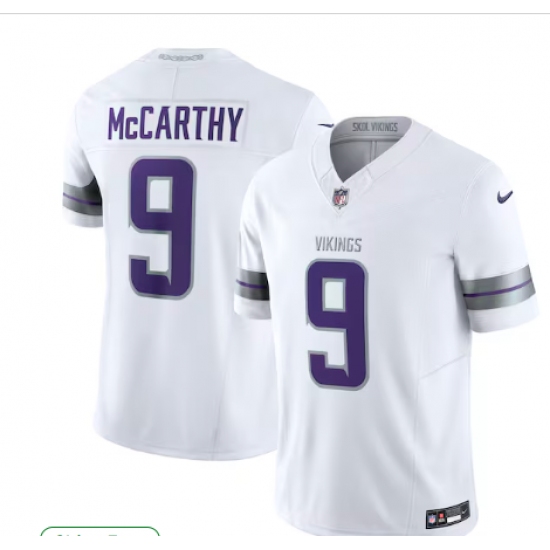 Men's Minnesota Vikings #9 J.J. McCarthy Nike White Player Game Jersey - Ujersey