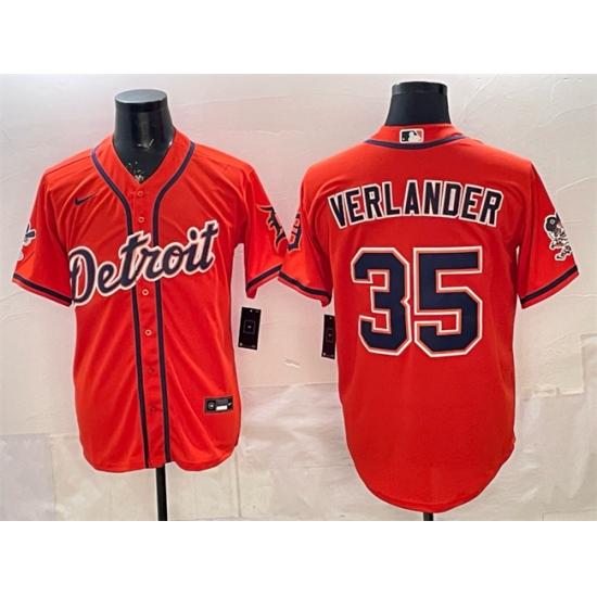Men's Detroit Tigers #35 Justin Verlander Orange 2026 Cool Base Stitched Baseball Jersey - Ujersey