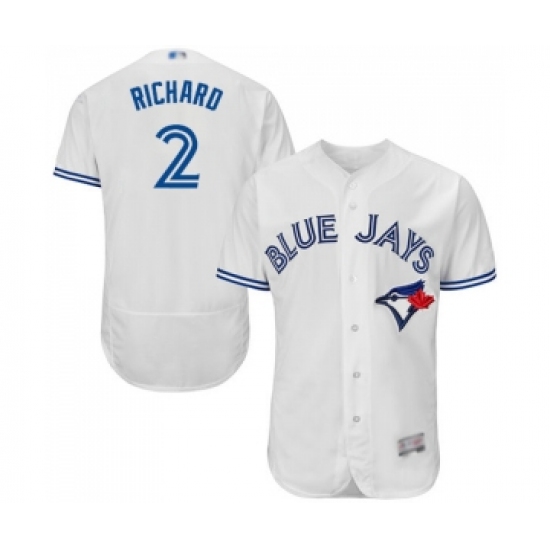 Men's Toronto Blue Jays #2 Clayton Richard White Home Flex Base Authentic Collection Baseball Jersey - Ujersey