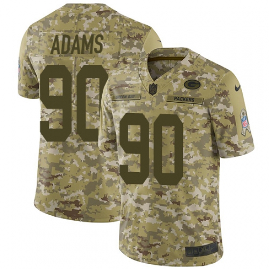 Men's Nike Green Bay Packers #90 Montravius Adams Limited Camo 2018 Salute to Service NFL Jersey - Ujersey