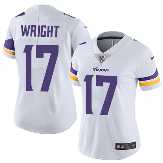 Women's Nike Minnesota Vikings #17 Jarius Wright White Vapor Untouchable Limited Player NFL Jersey - Ujersey