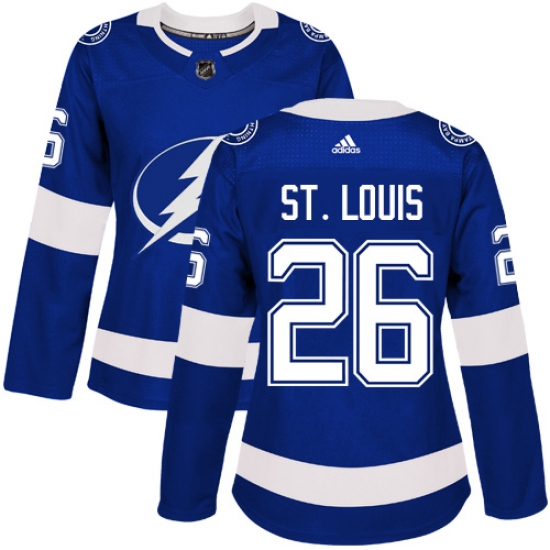 Women's Adidas Tampa Bay Lightning #26 Martin St. Louis Authentic Royal Blue Home NHL Jersey - Ujersey
