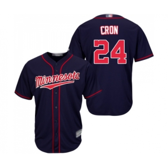 Youth Minnesota Twins #24 C. J. Cron Replica Navy Blue Alternate Road Cool Base Baseball Jersey - Ujersey