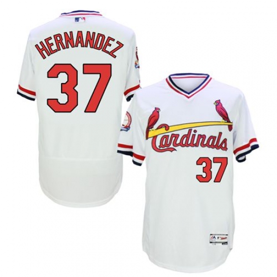 Men's Majestic St. Louis Cardinals #37 Keith Hernandez White Flexbase Authentic Collection Cooperstown MLB Jersey - Ujersey