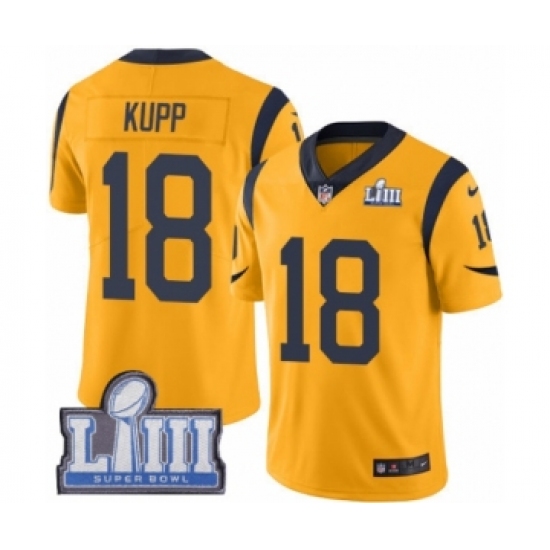 Men's Nike Los Angeles Rams #18 Cooper Kupp Limited Gold Rush Vapor Untouchable Super Bowl LIII Bound NFL Jersey - Ujersey