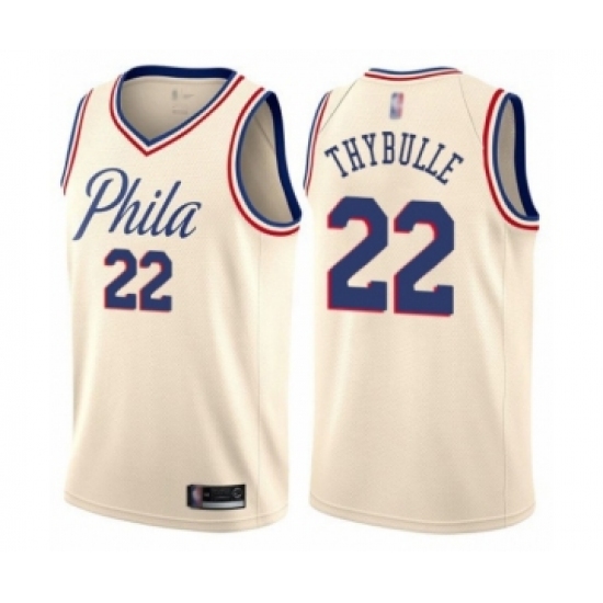 Men's Philadelphia 76ers #22 Mattise Thybulle Authentic Cream Basketball Jersey - City Edition - Ujersey