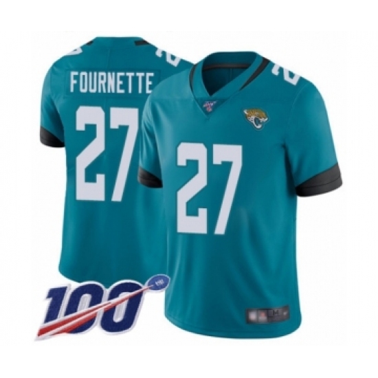 Men's Jacksonville Jaguars #27 Leonard Fournette Teal Green Alternate Vapor Untouchable Limited Player 100th Season Football Jersey - Ujersey
