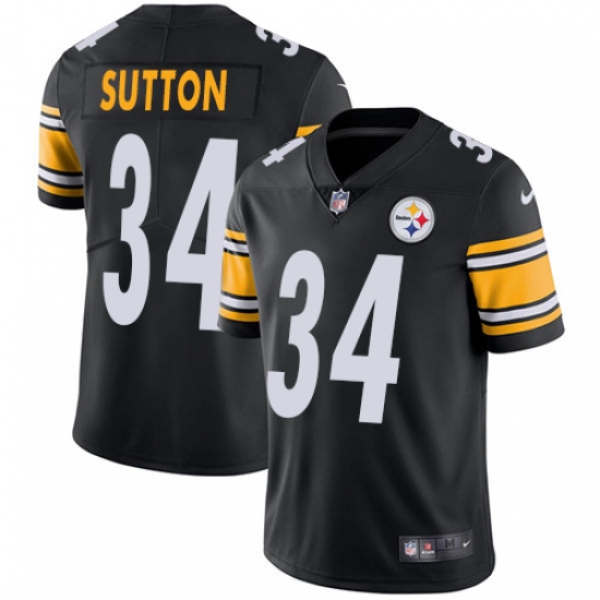 Youth Nike Pittsburgh Steelers #34 Cameron Sutton Black Team Color Vapor Untouchable Limited Player NFL Jersey - Ujersey
