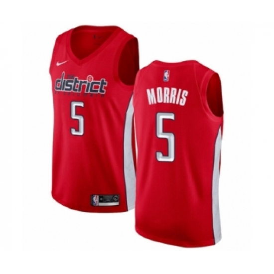Men's Nike Washington Wizards #5 Markieff Morris Red Swingman Jersey - Earned Edition - Ujersey
