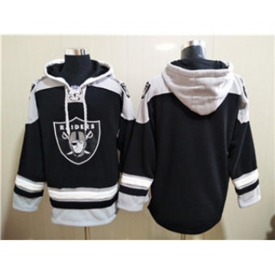 Men's Las Vegas Raiders Blank Ageless Must-Have Lace-Up Pullover Football Hoodie - Ujersey
